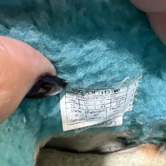 UGG Classic Clear Mini Winter Boots Rain Teal Blue Pull On Womens Size 10 - Picture 9 of 10